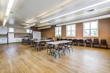 Dining hall and kitchen